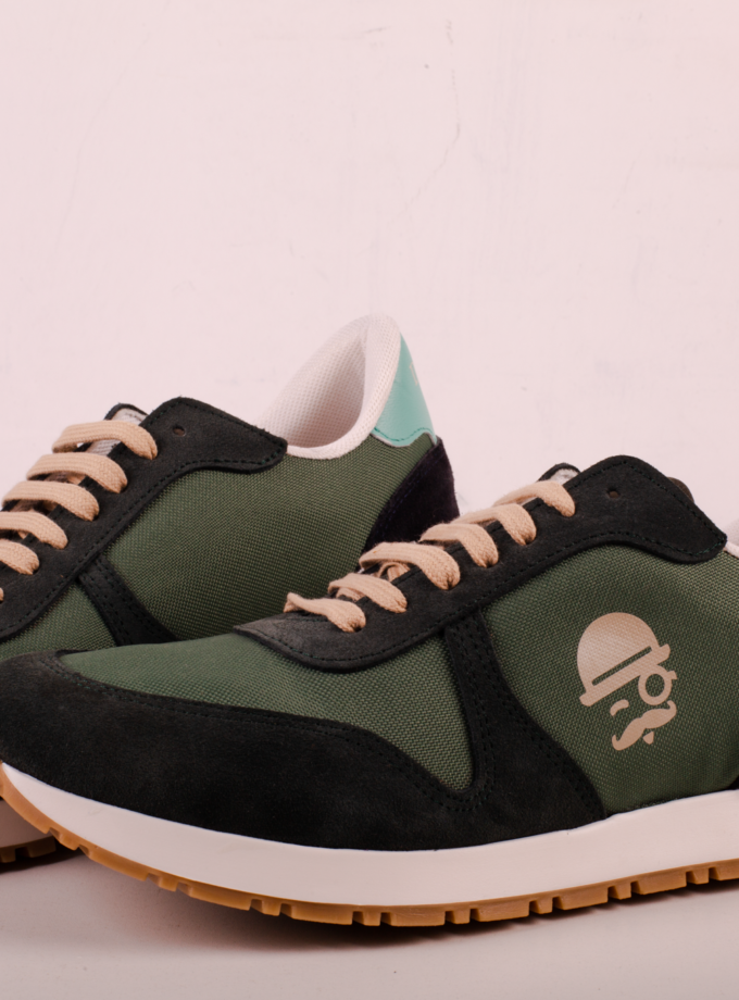 Zapatillas verde/beige