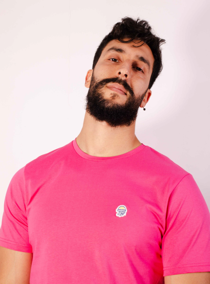 Camiseta aplique fucsia